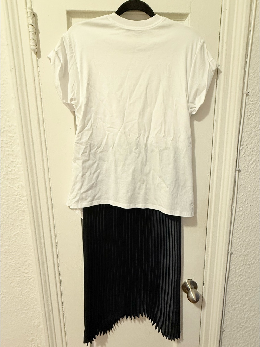 3.1 Phillip Lim Mix Media T Shirt Pleated Midi Dress - Picture 3 of 8